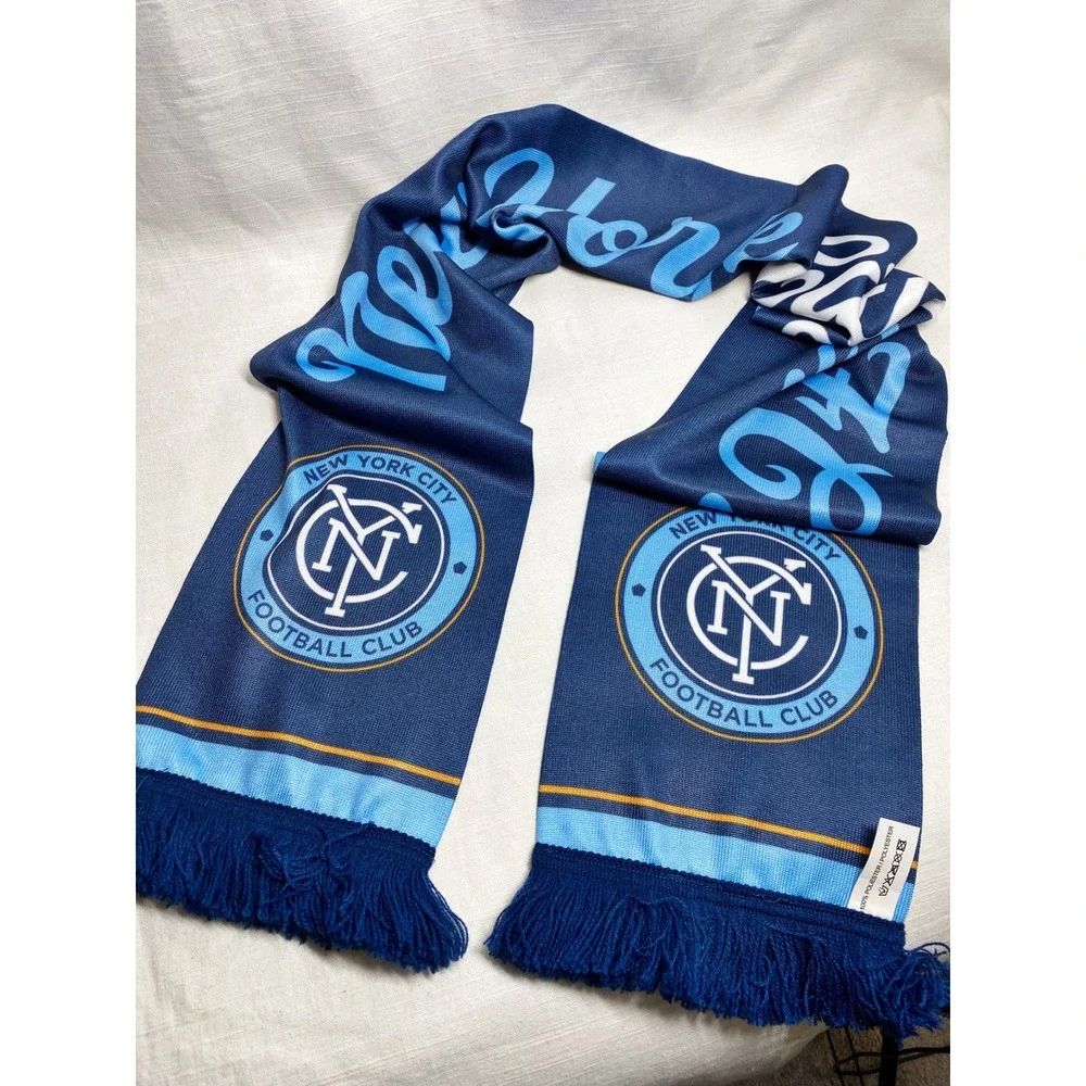 New York City FC *Lot of‎ 2* NYCFC Soccer Scarves Blue Navy White Reversible